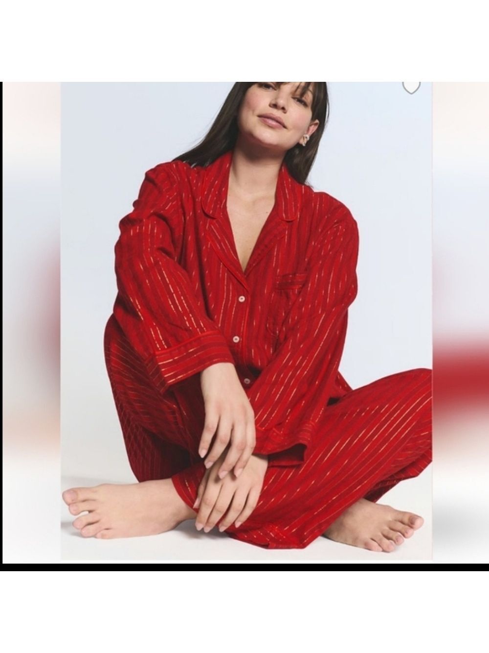 New Victoria's SecretFlannel Long Pajama Set Medium Regular